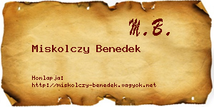 Miskolczy Benedek névjegykártya